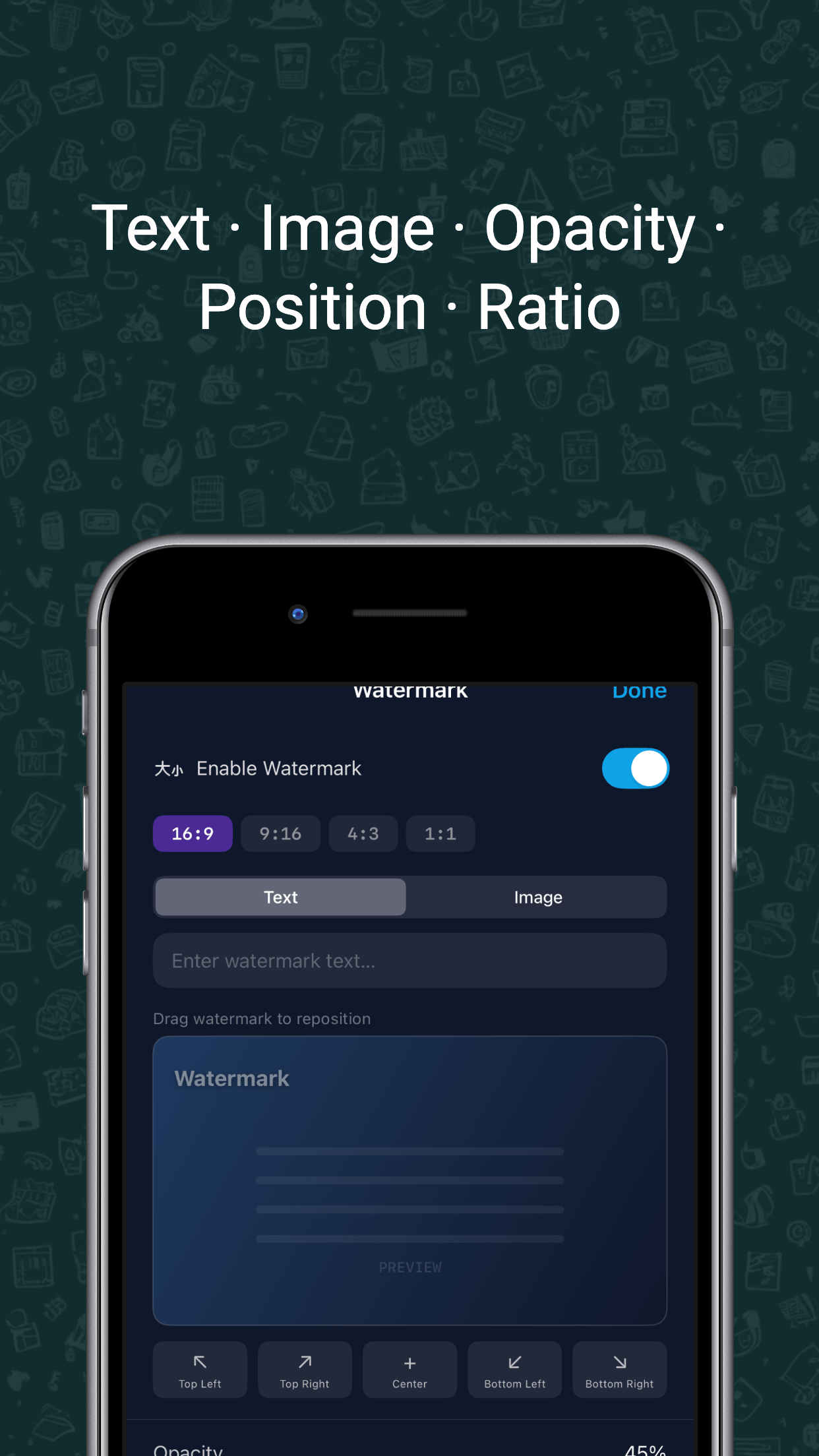 Add text or image watermark to iPhone videos